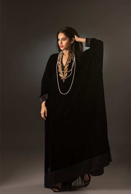 Gold & black caftan