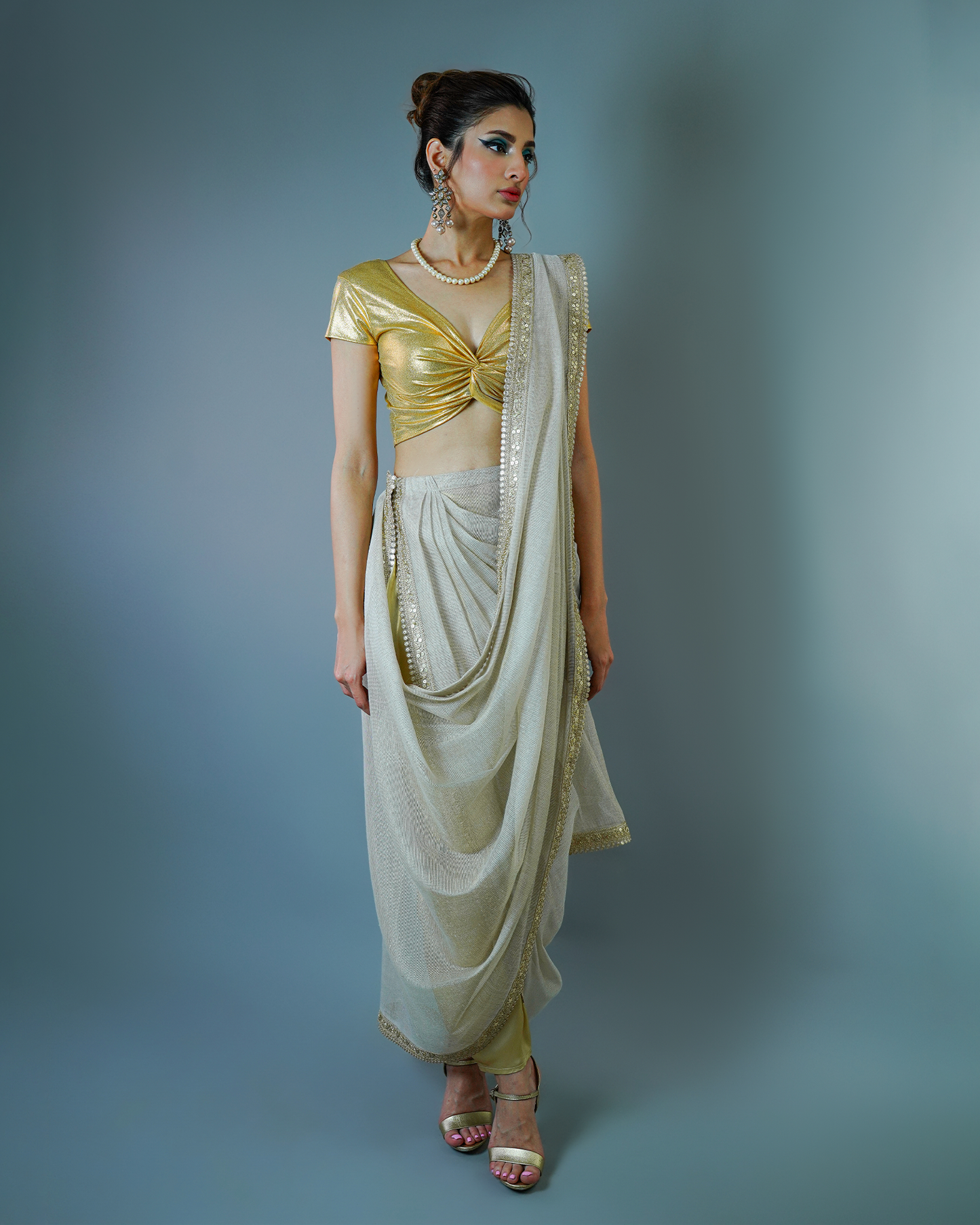 Cowl Shalwar Gold