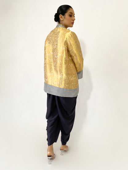 Gold Silver Brocade Short Kurta