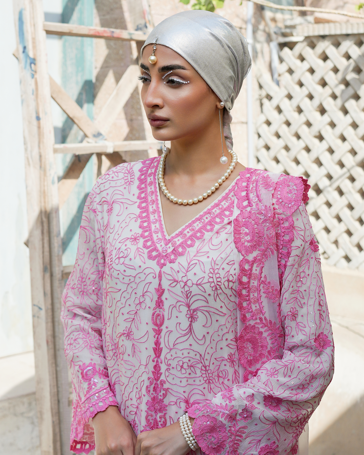 Pink Chantilly Dupatta