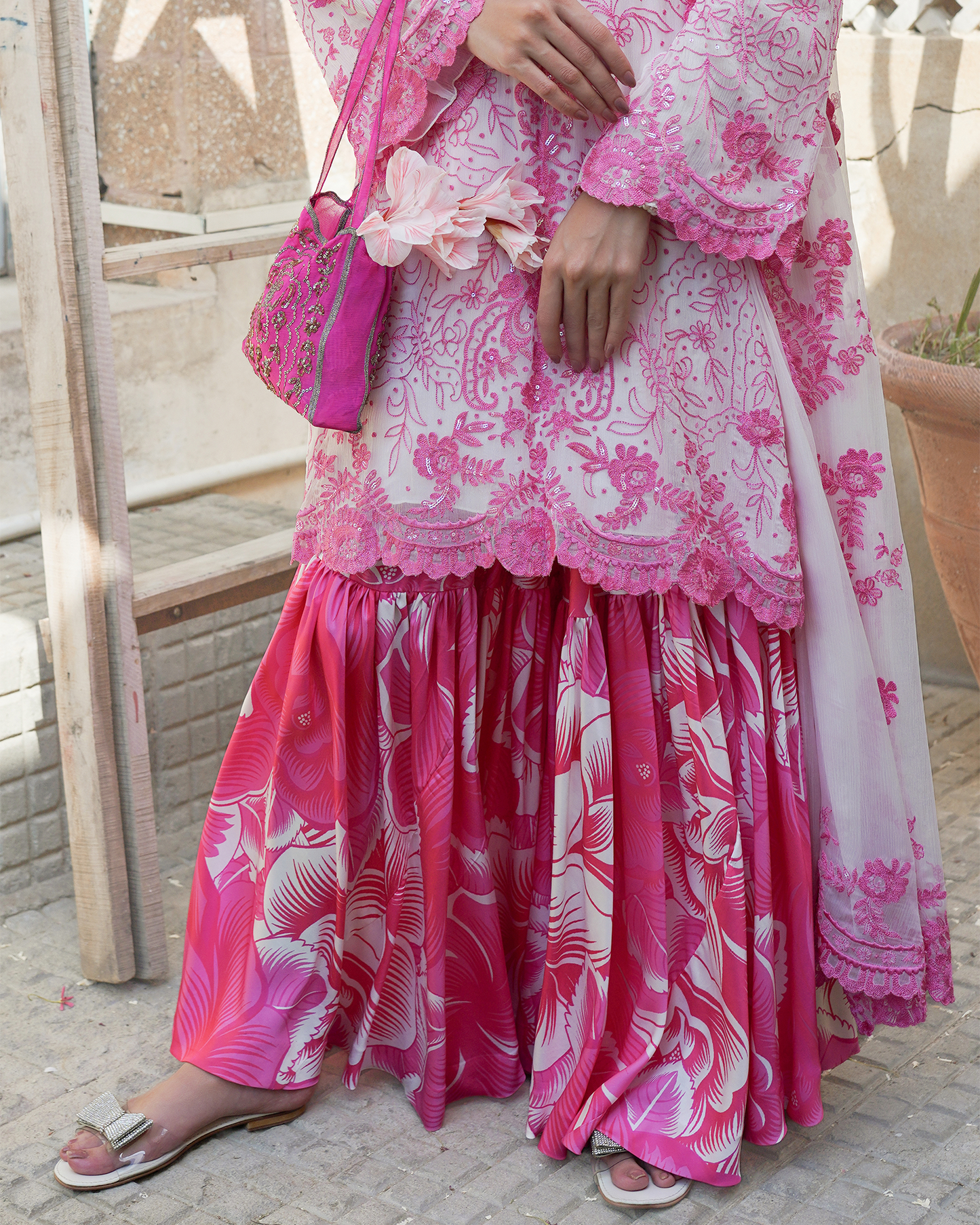 Pink Rose Gharara